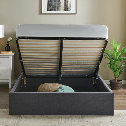 Rosa Storage Bed Frame King Dark Grey