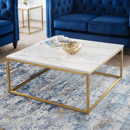 Skye Coffee Table White Marble/Gold