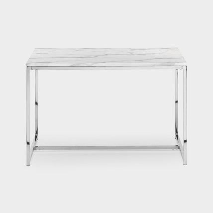 Skye Dining Table White Marble/Chrome