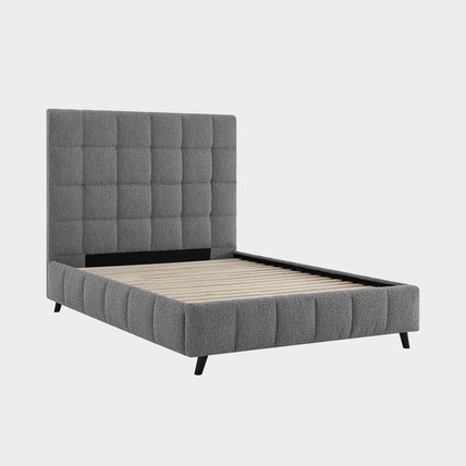 Starla Bed Frame King Grey Boucle