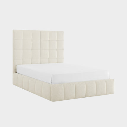 Starla Storage Bed Frame King Ivory Boucle