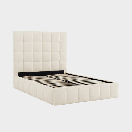 Starla Storage Bed Frame King Ivory Boucle