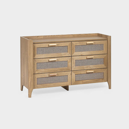 Sunny Chest Oak 6 Drawer Wide