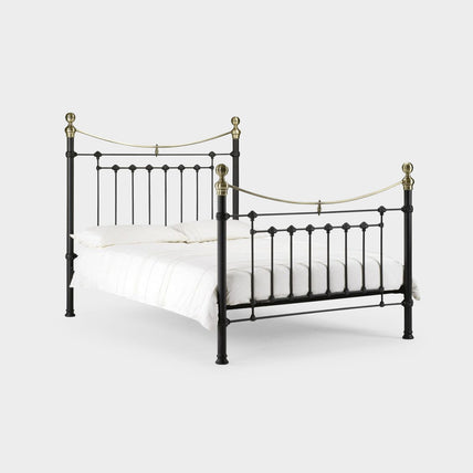 Victoria Bed Frame Double Black/Brass