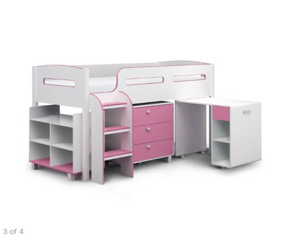 Kimo Cabin Bed White/Soft Pink