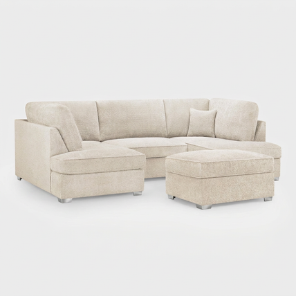 Carnaby Sofa Boucle Beige U Shape Corner
