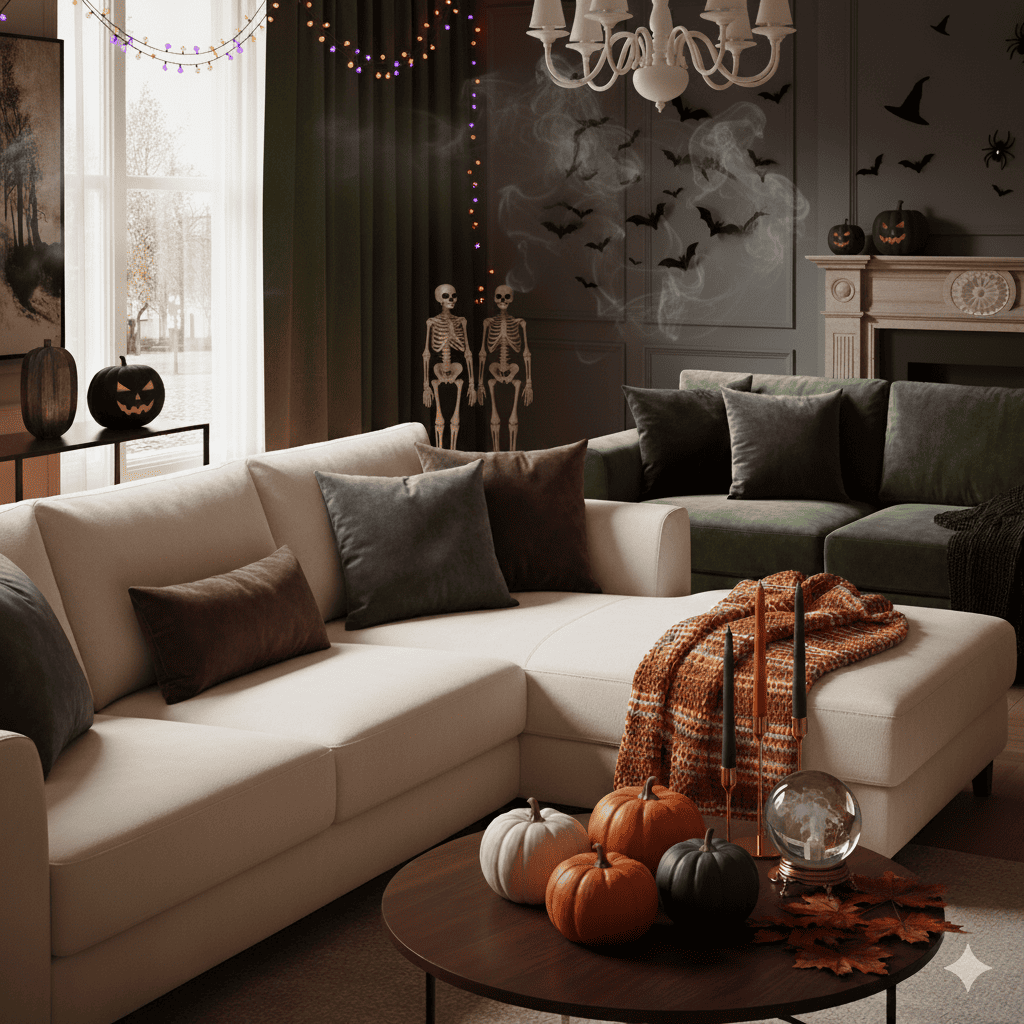 Chic Halloween Styling for Your Sofa & Living Room
