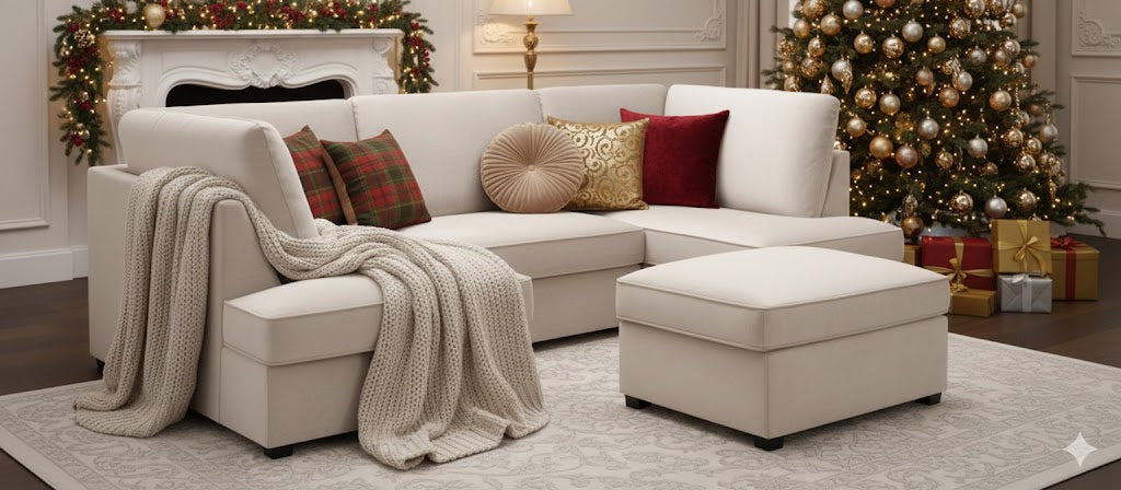 Cozy Christmas Eve Living Room Setup with Honeypot Furniture