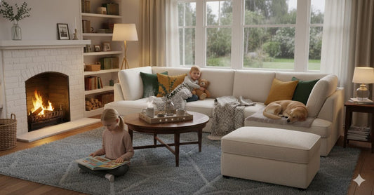 How to Style a U-Shape Sofa for Pets & Kids?
