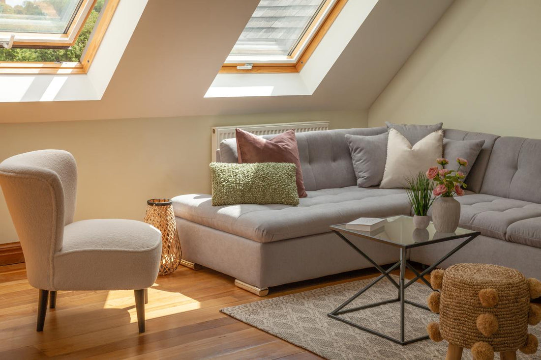 gray sofa bed in living room
