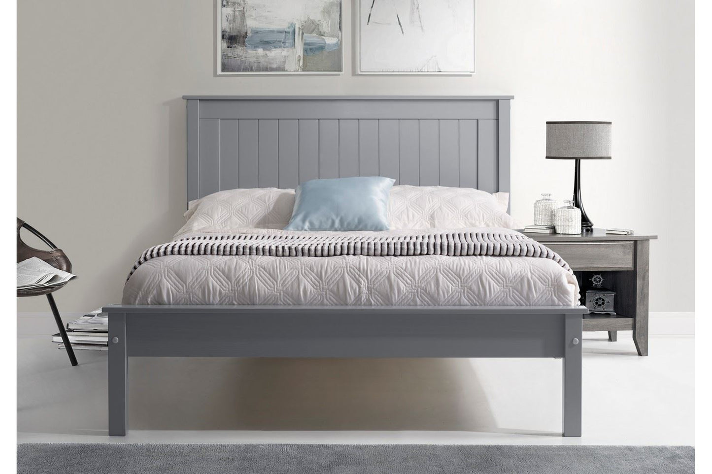 Taurus Bed Frame King Grey Low Footend