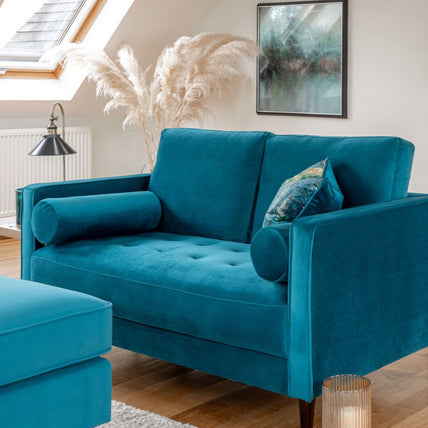 Harper Sofa Plush Teal 2 Seater