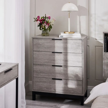 Bali Chest 4 Drawer Grey Oak