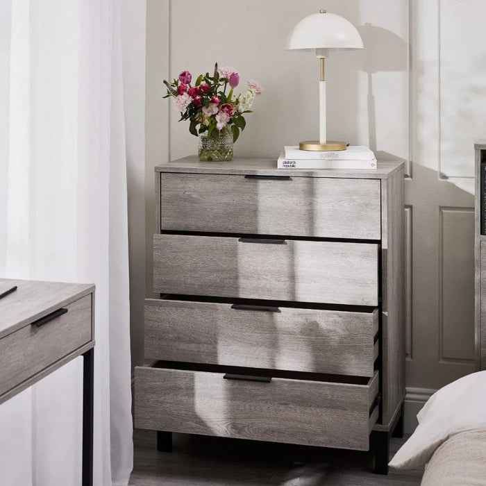 Bali Chest 4 Drawer Grey Oak