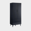 Alicia Wardrobe 2 Door 2 Drawer Anthracite