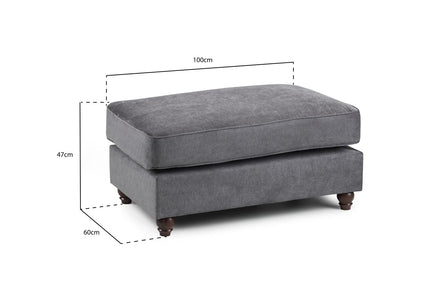 Windsor Fullback Sofa Stone Footstool