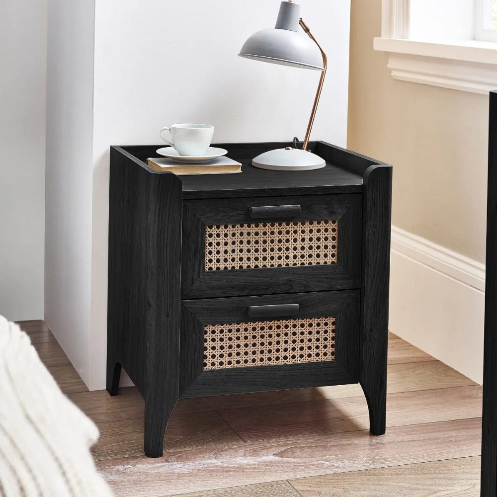 Sunny Bedside 2 Drawer Black