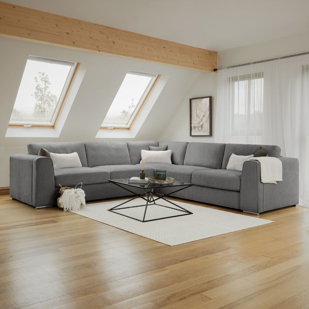 Naples Sofa Grey Large Corner