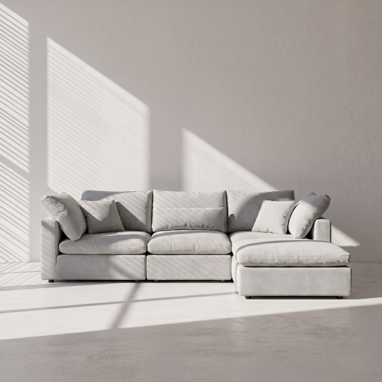 Lotus Feather Sofa Grey Modular Corner