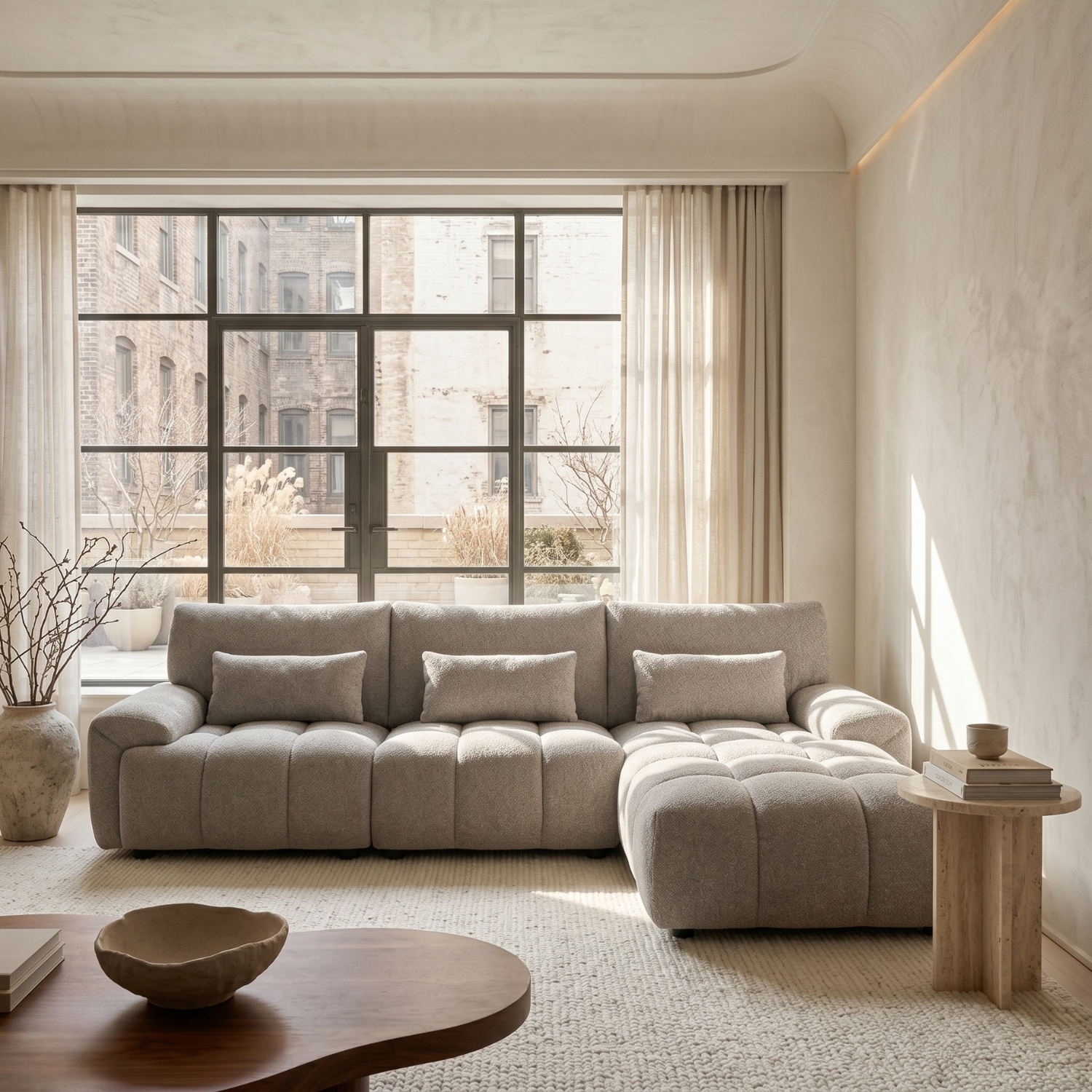 Poppy Sofa Mushroom Right Hand Facing Corner