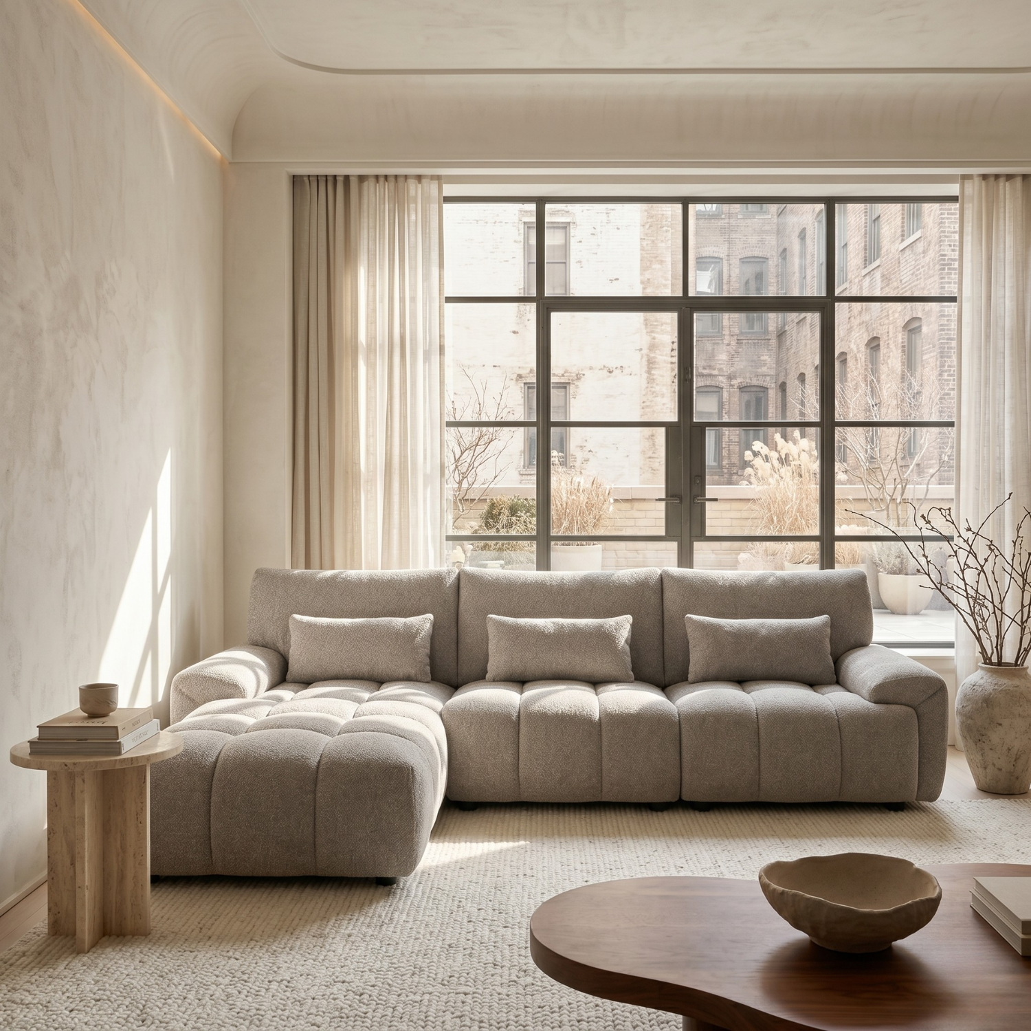 Poppy Sofa Mushroom Left Hand Facing Corner
