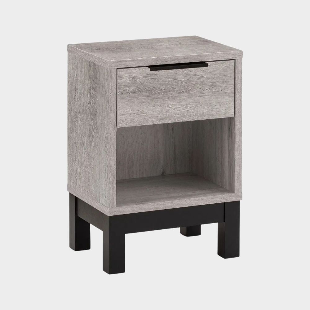 Bali Bedside 1 Drawer Grey Oak