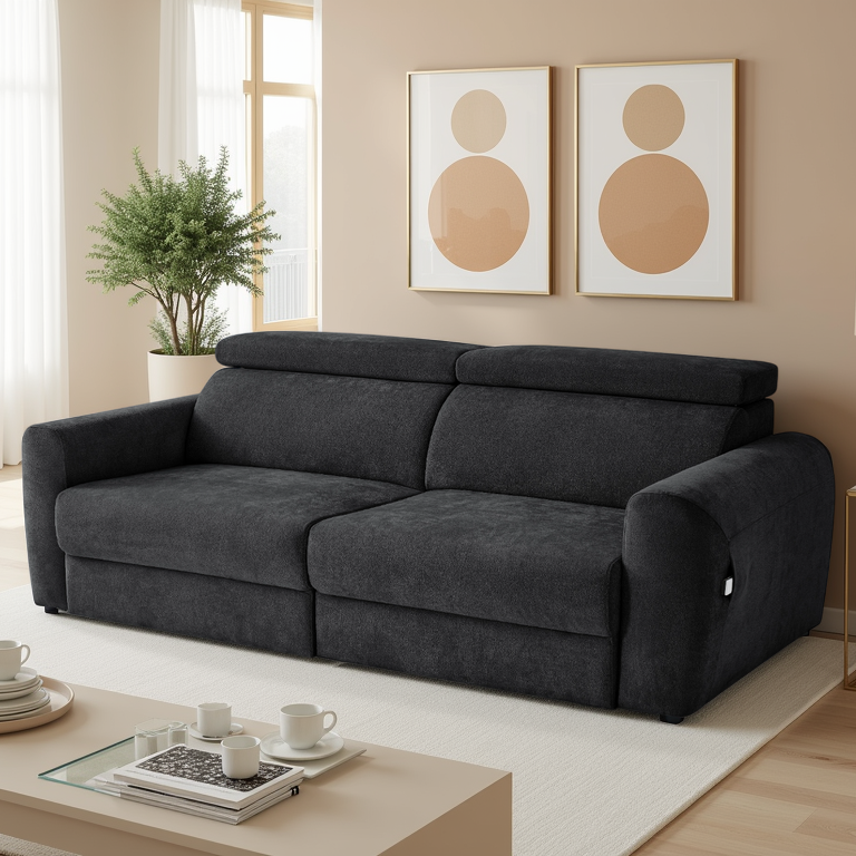Dakota Electric Sofabed Black 3 Seater