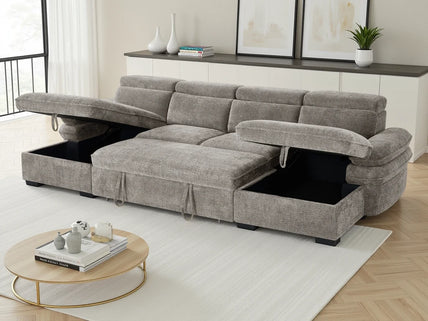 Hudson Sofabed Grey U Shape Corner