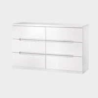 Manhattan Chest 6 Drawer High Gloss White