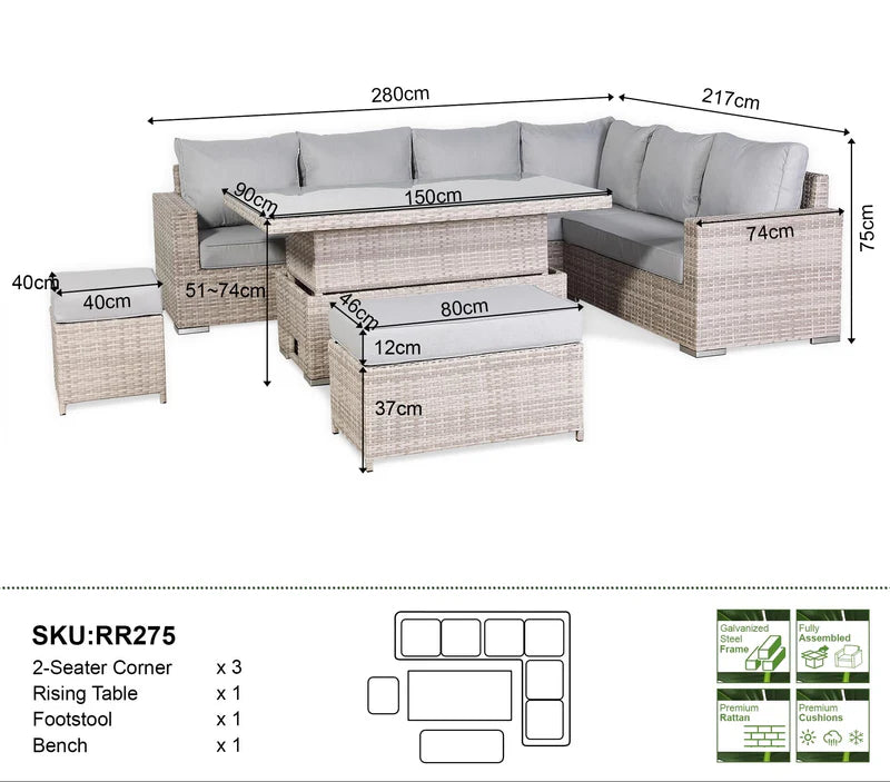 Woodbury Grey Garden Set
