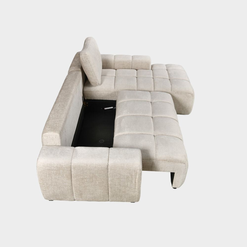 Lora Sofa Bed Beige Right Hand Facing Corner