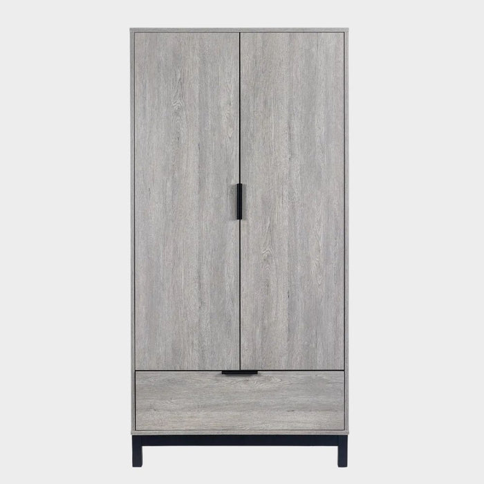 Bali Wardrobe 2 Door 1 Drawer Grey Oak
