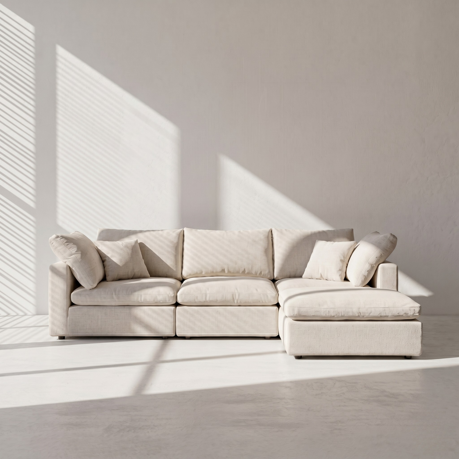 Lotus Feather Sofa Beige Modular Corner