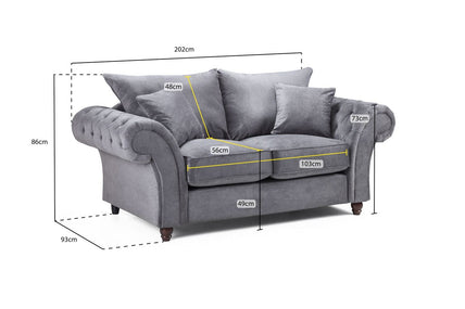 Windsor Fullback Sofa Grey 2 Seater