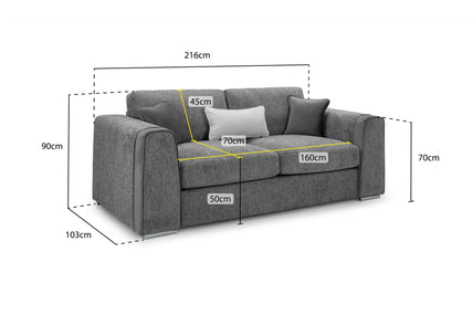 Naples Sofa Beige 3 Seater