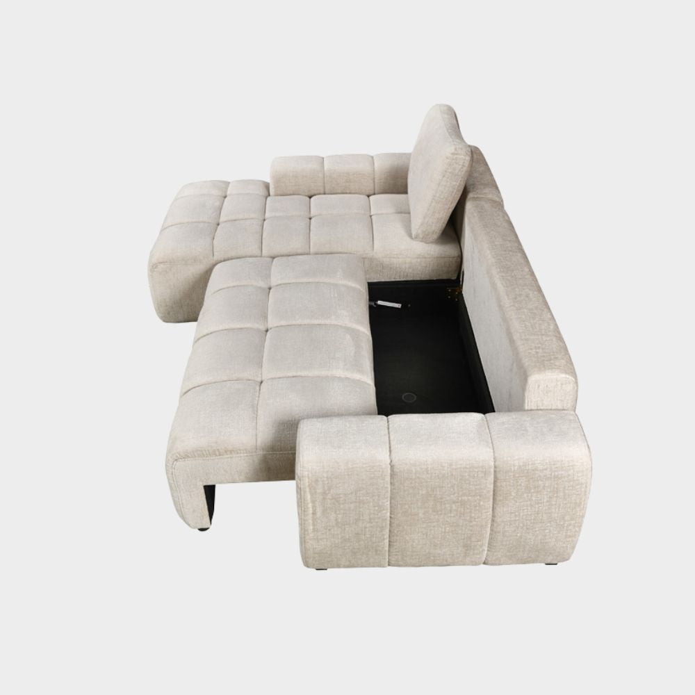 Lora Sofa Bed Beige Left Hand Facing Corner