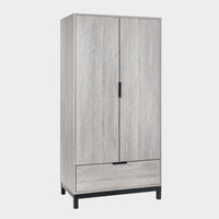 Bali Wardrobe 2 Door 1 Drawer Grey Oak