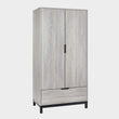 Bali Wardrobe 2 Door 1 Drawer Grey Oak