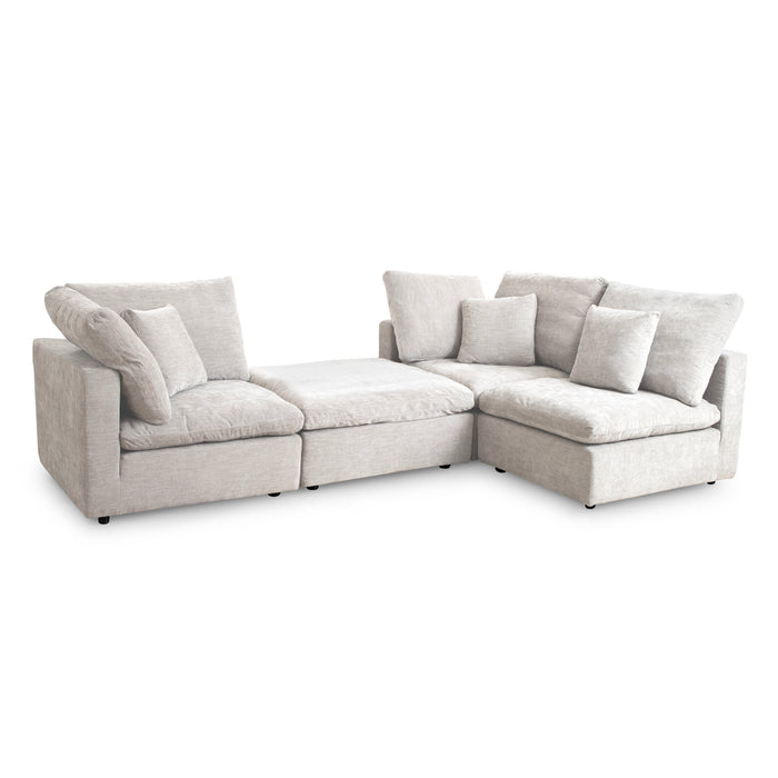 Lotus Feather Sofa Beige Modular Corner