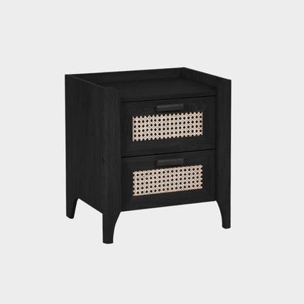 Sunny Bedside 2 Drawer Black