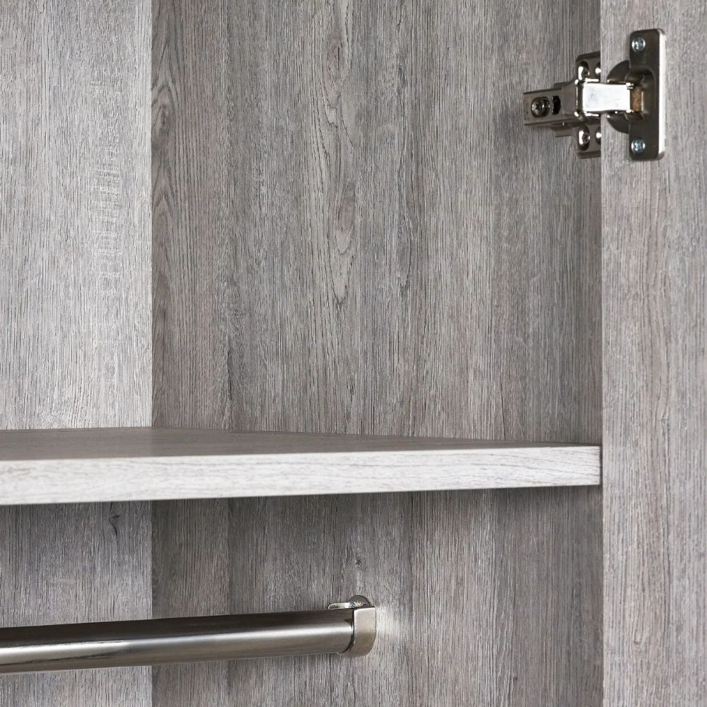 Bali Wardrobe 2 Door 1 Drawer Grey Oak