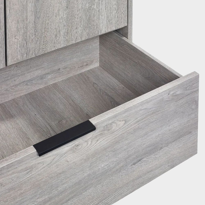 Bali Wardrobe 2 Door 1 Drawer Grey Oak