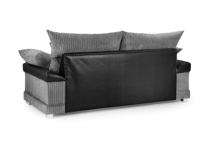 Logan Sofa Black/Grey 3 Seater