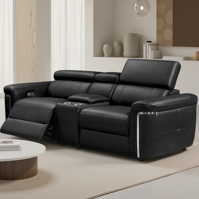 Somerville Electric Recliner Sofa Black 2 Seater