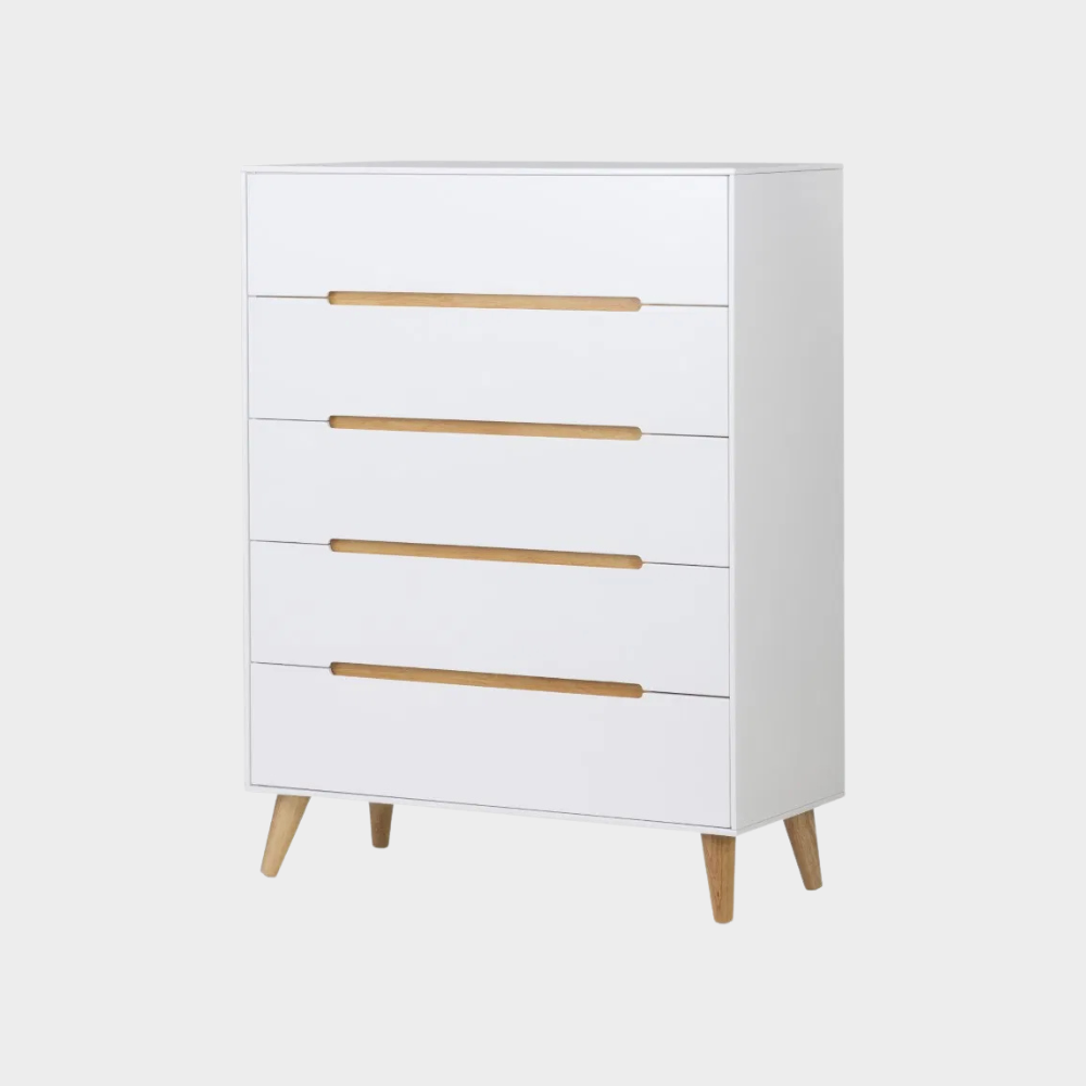 Alicia Chest 5 Drawer White