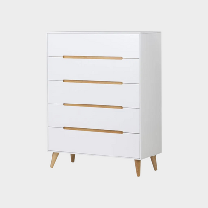 Alicia Chest 5 Drawer White