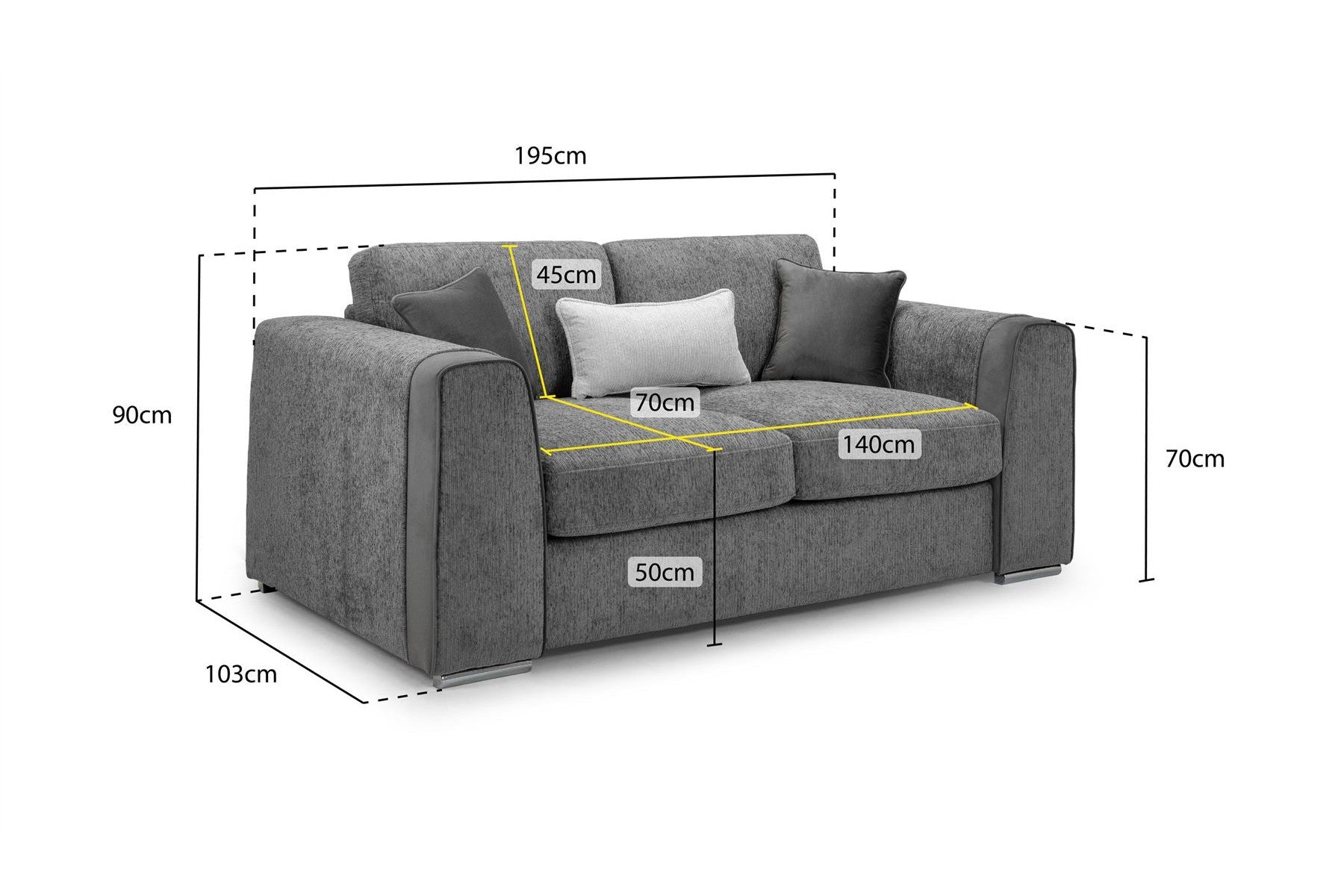 Naples Sofa Beige 2 Seater