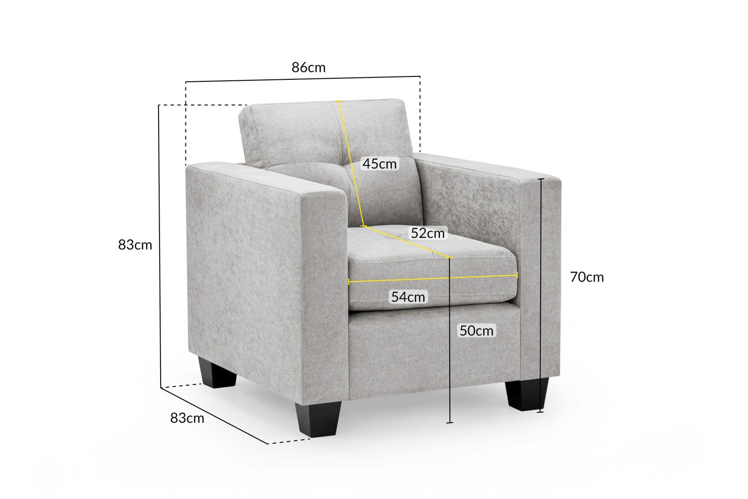 Jerry Sofa Grey Fabric Armchair