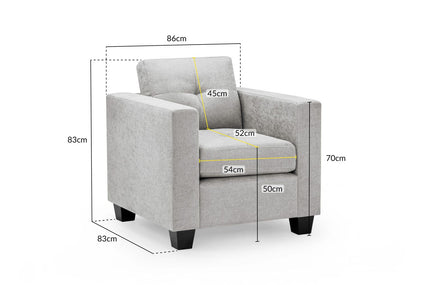 Jerry Sofa Grey Fabric Armchair