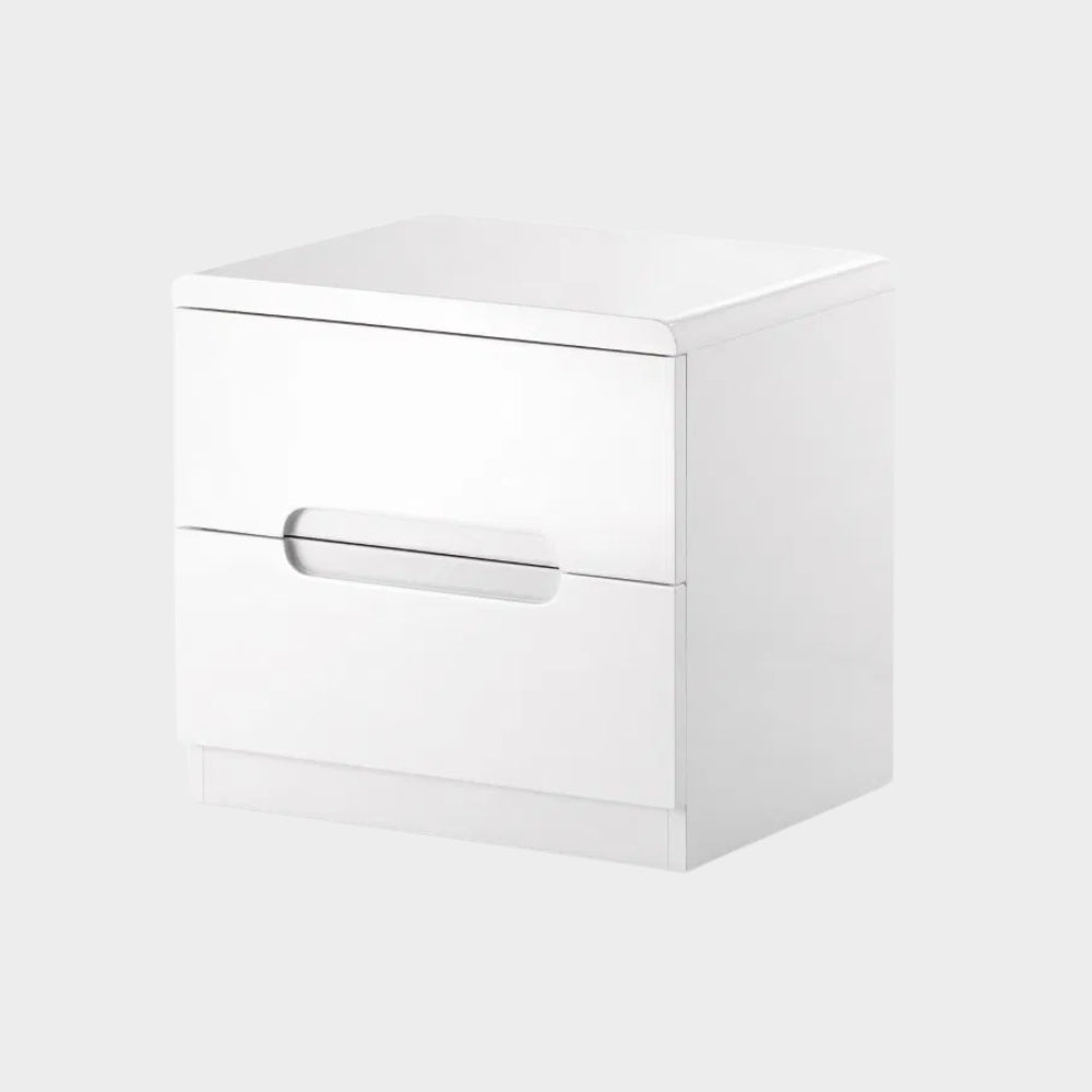 Manhattan Bedside 2 Drawer High Gloss White